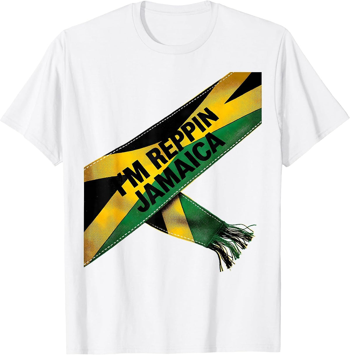 Men's I'm Reppin Jamaica Risograph Jamaican Diaspora Carnival T-Shirt - White