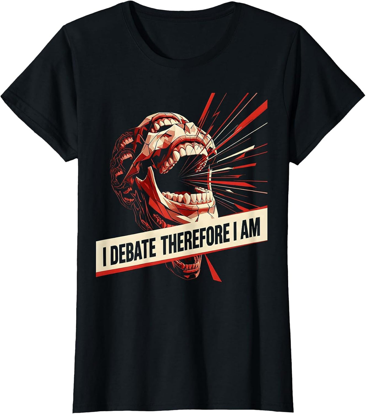 I Debate Therefore I Am Master Debater Design T-Shirt - Black