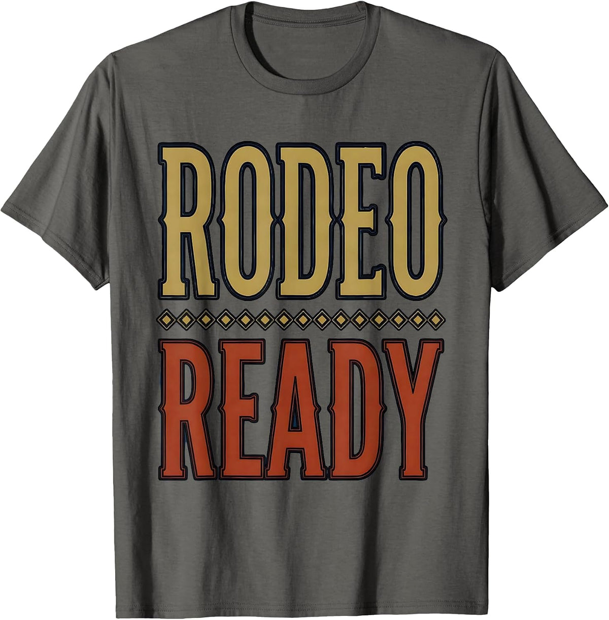Men's Rodeo Ready Country Western Design T-Shirt - Asphalt Grey