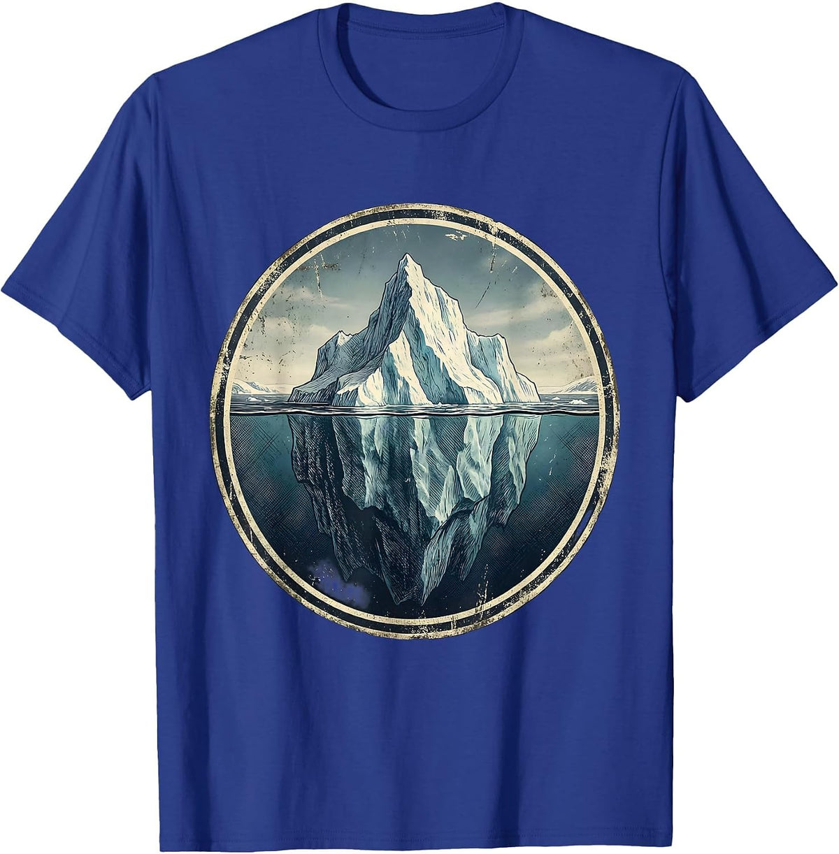 Iceberg Hidden Mass Facts Over Feelings Graphic T-Shirt - Royal Blue