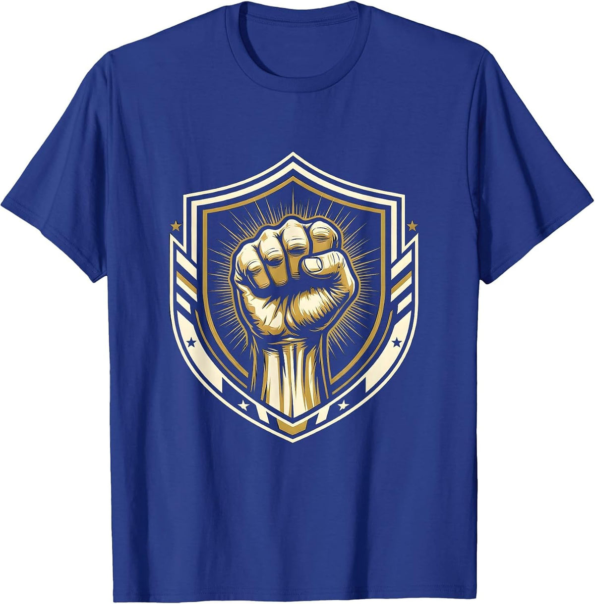Labor Day Raised Fist Power Graphic Design T-Shirt - Royal Blue