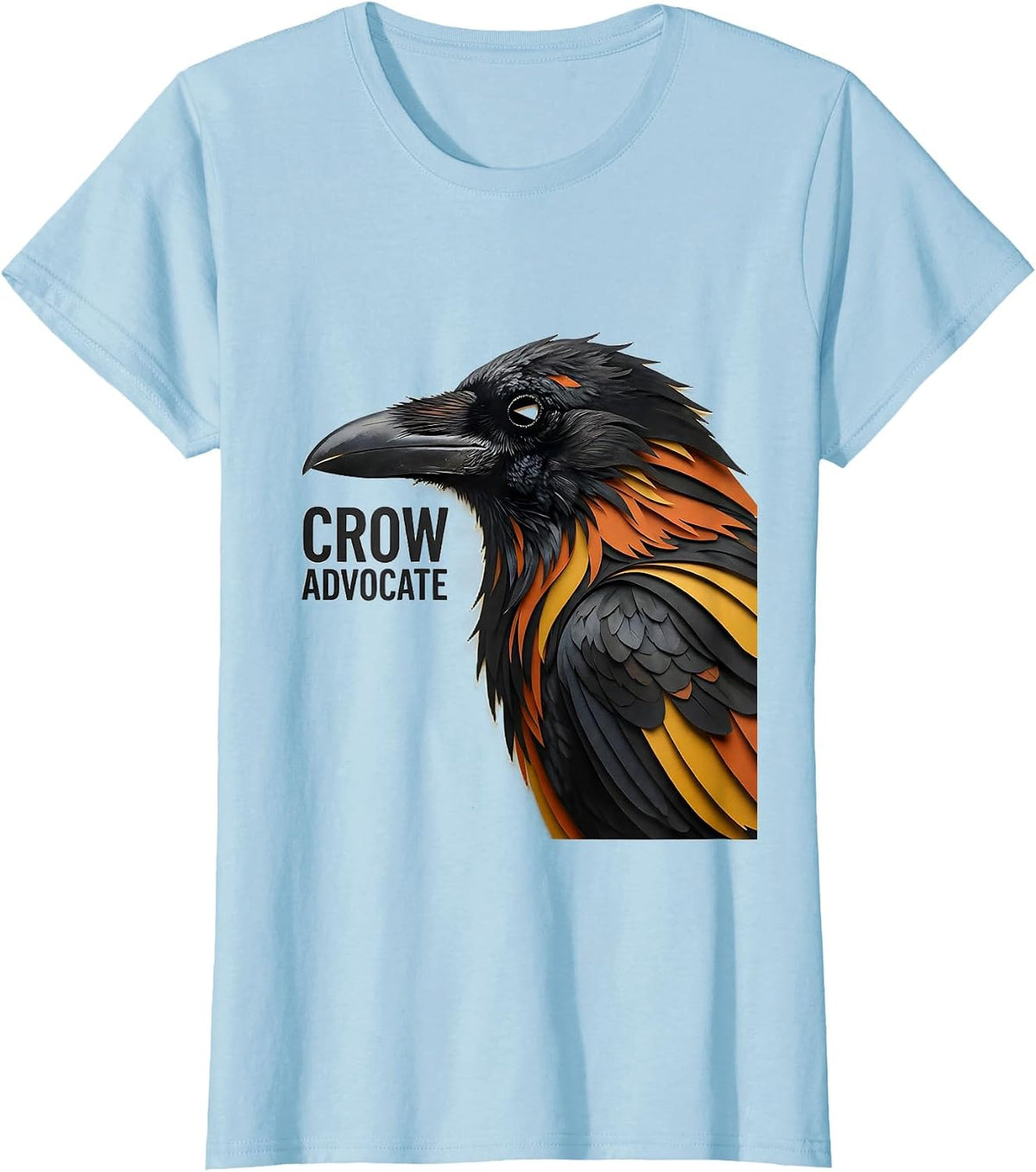 Crow Advocate Gothic Nature Bird Enthusiast Dark Humor T-Shirt - Baby Blue