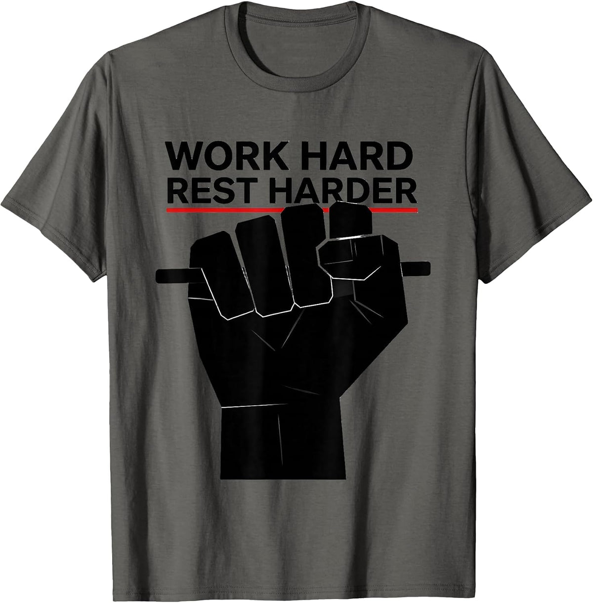 Work Hard Rest Harder Labor Day Design T-Shirt - Asphalt Grey