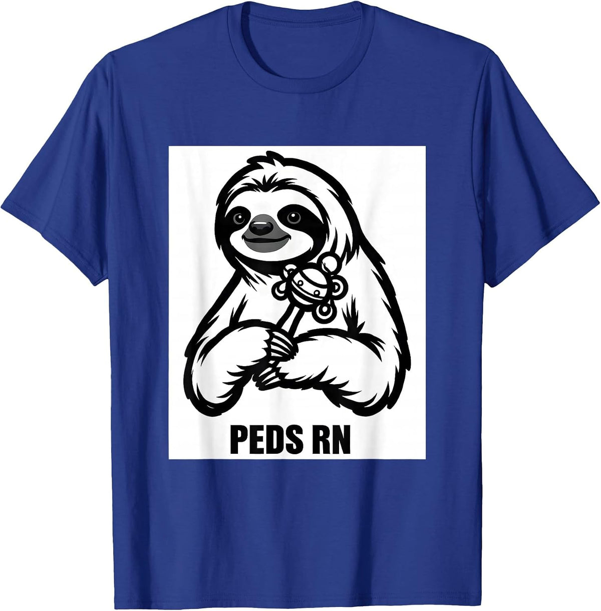 Men's PEDS RN Cute Sloth Pediatric Nurse Practitioner NICU PICU T-Shirt - Royal Blue