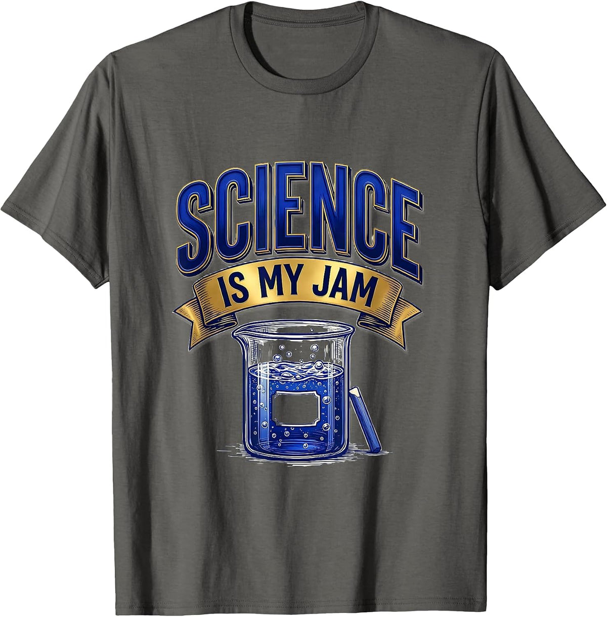 Science Is My Jam Funny Retro Teacher Back to School T-Shirt - Asphalt Grey