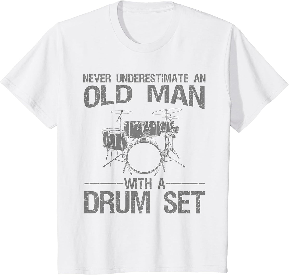 Funny Drummer Art for Grandpa Men Drumline Drumming Drummer T-Shirt - White