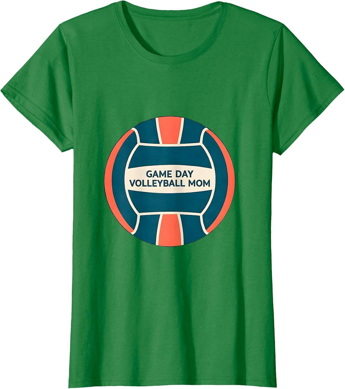 Game Day Volleyball Mom Disrupted Stripe Graphic Team Colors T-Shirt - Kelly Green