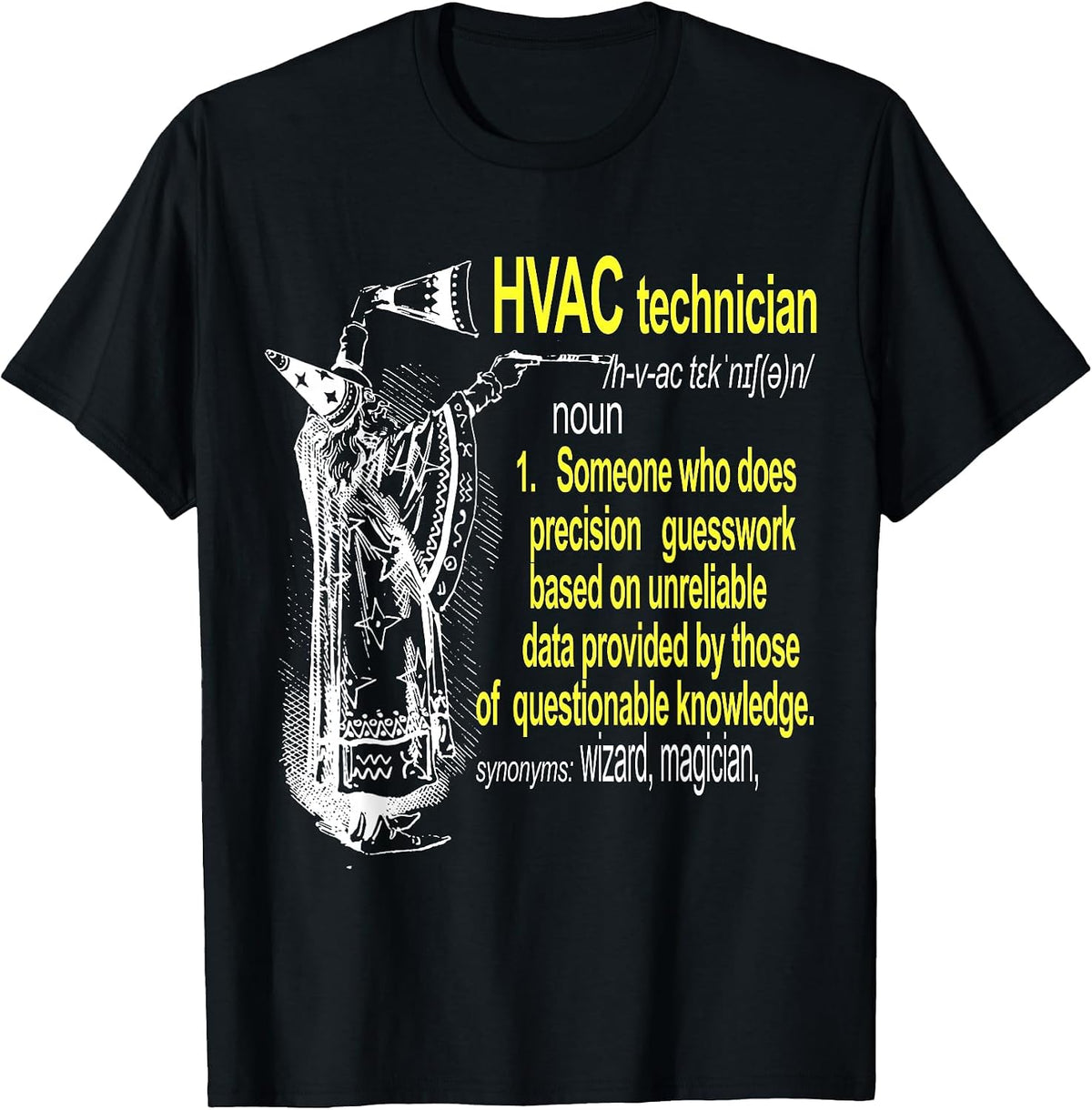 HVAC Technician Funny Definition T-Shirt Air Conditioning T-Shirt - Black