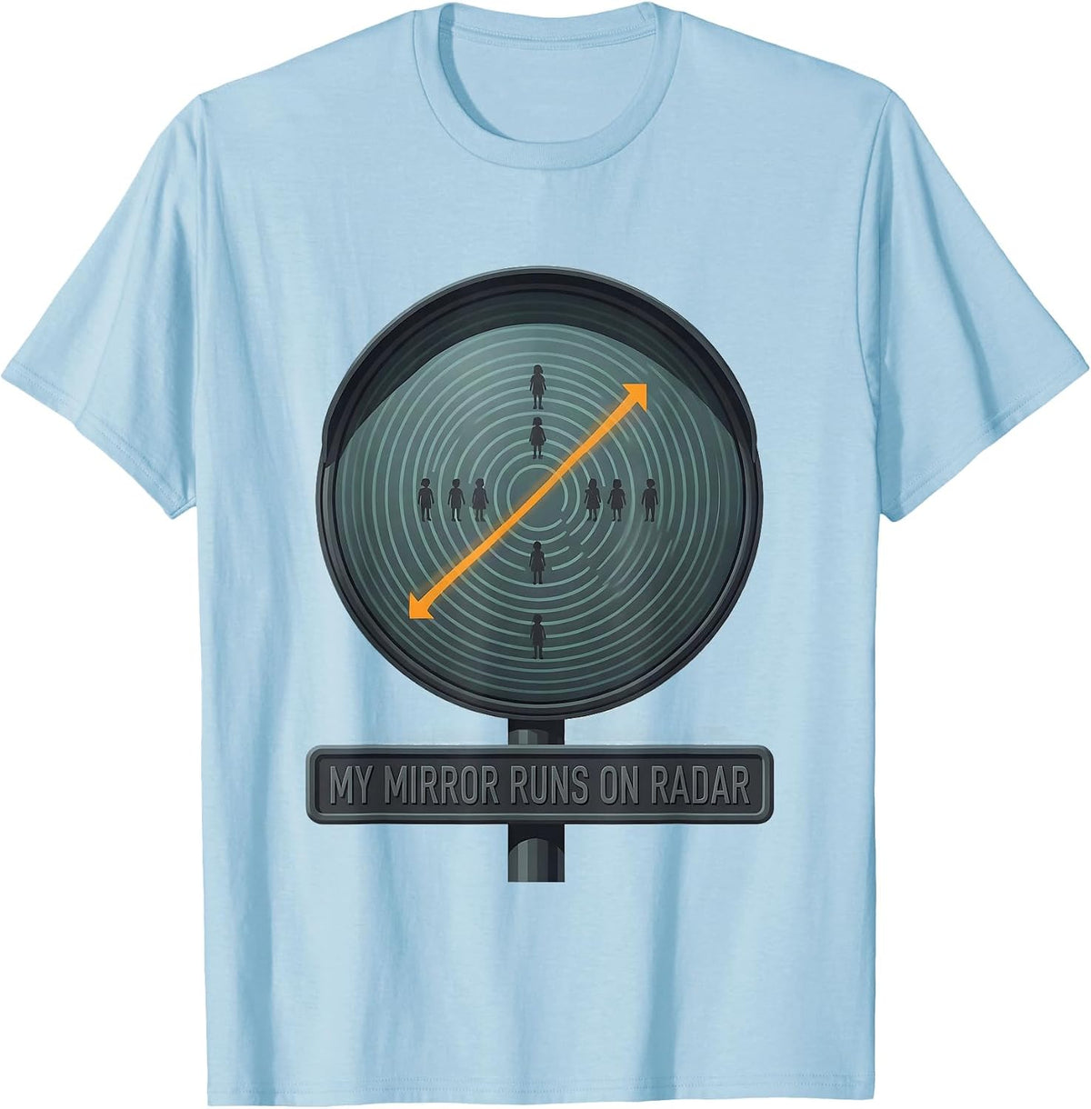 Men's My Mirror Runs On Radar Funny School Bus Driver Occupational T-Shirt - Baby Blue