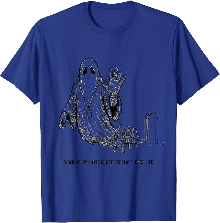 Walking My Little Ghosts to Class, Para Life T-Shirt - Royal Blue
