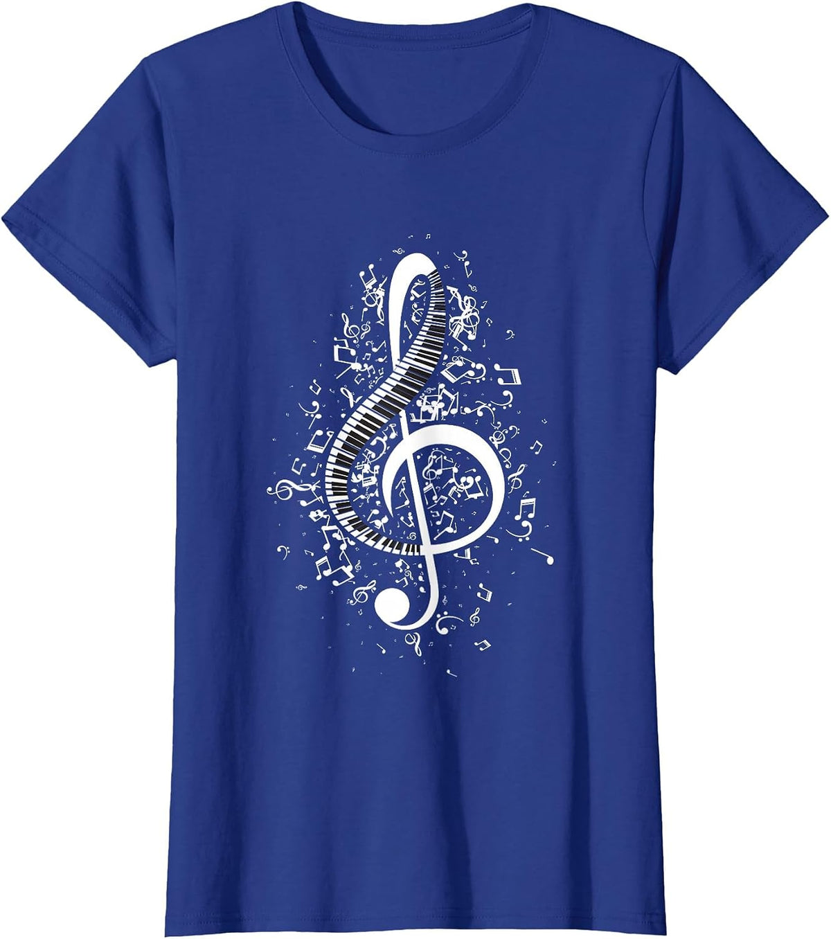 Treble Clef Keys - Piano Player Pianist Classical Music T-Shirt - Royal Blue