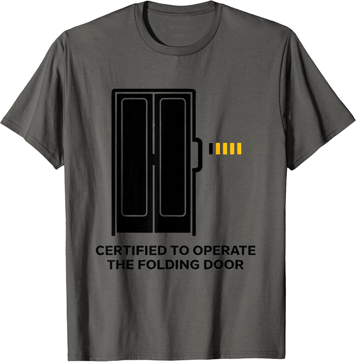 Certified To Operate The Folding Door Funny School Bus T-Shirt - Asphalt Grey