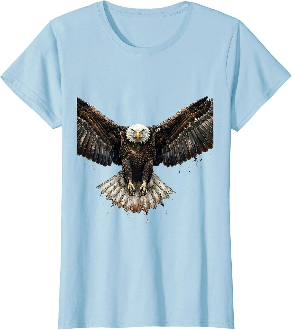 Bald Eagle Distressed Patriotic Wildlife Bird Lover T-Shirt - Baby Blue