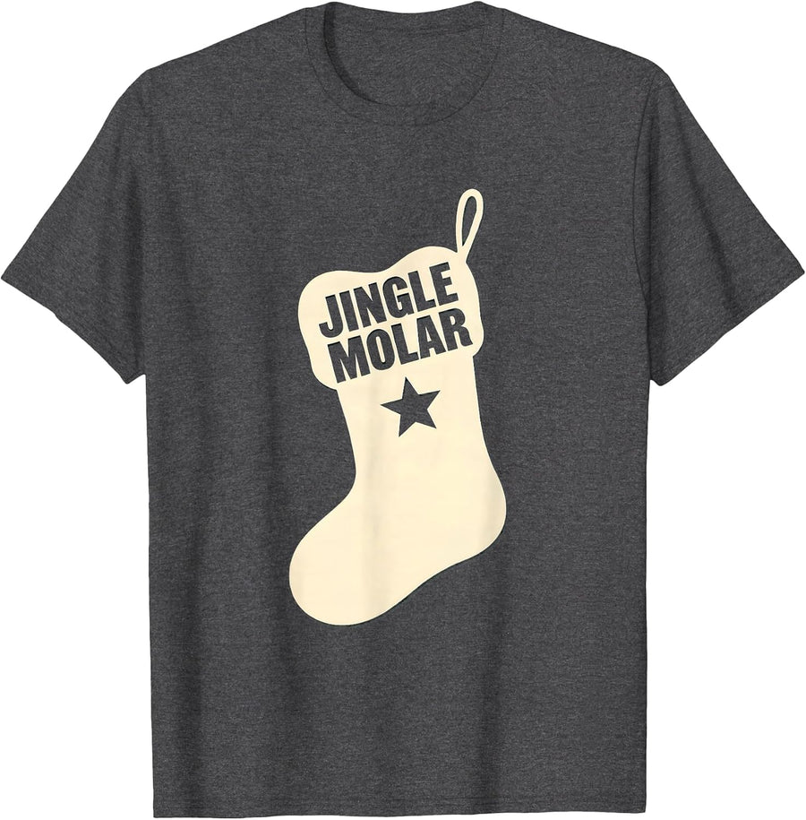 Men's Jingle Molar Dentist Christmas Dental Hygienist Dental T-Shirt - Dark Heather Grey