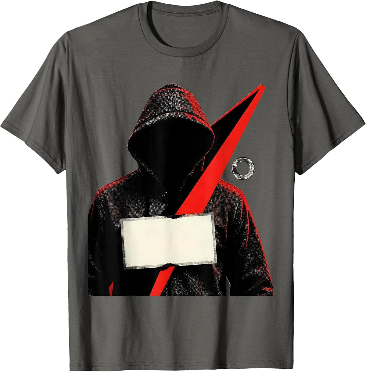 Designer Hooded Layer Constructivist Streetwear T-Shirt - Asphalt Grey