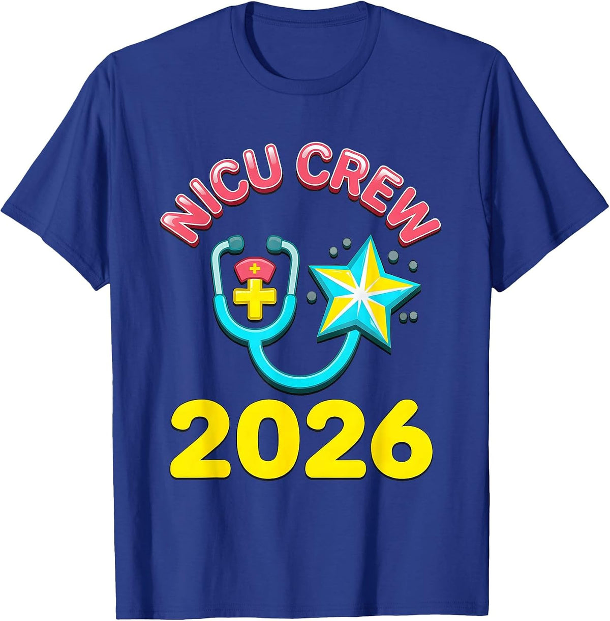 Men's NICU Crew 2026 Gummy Jelly Pop Nurse Crew New Years Eve T-Shirt - Royal Blue