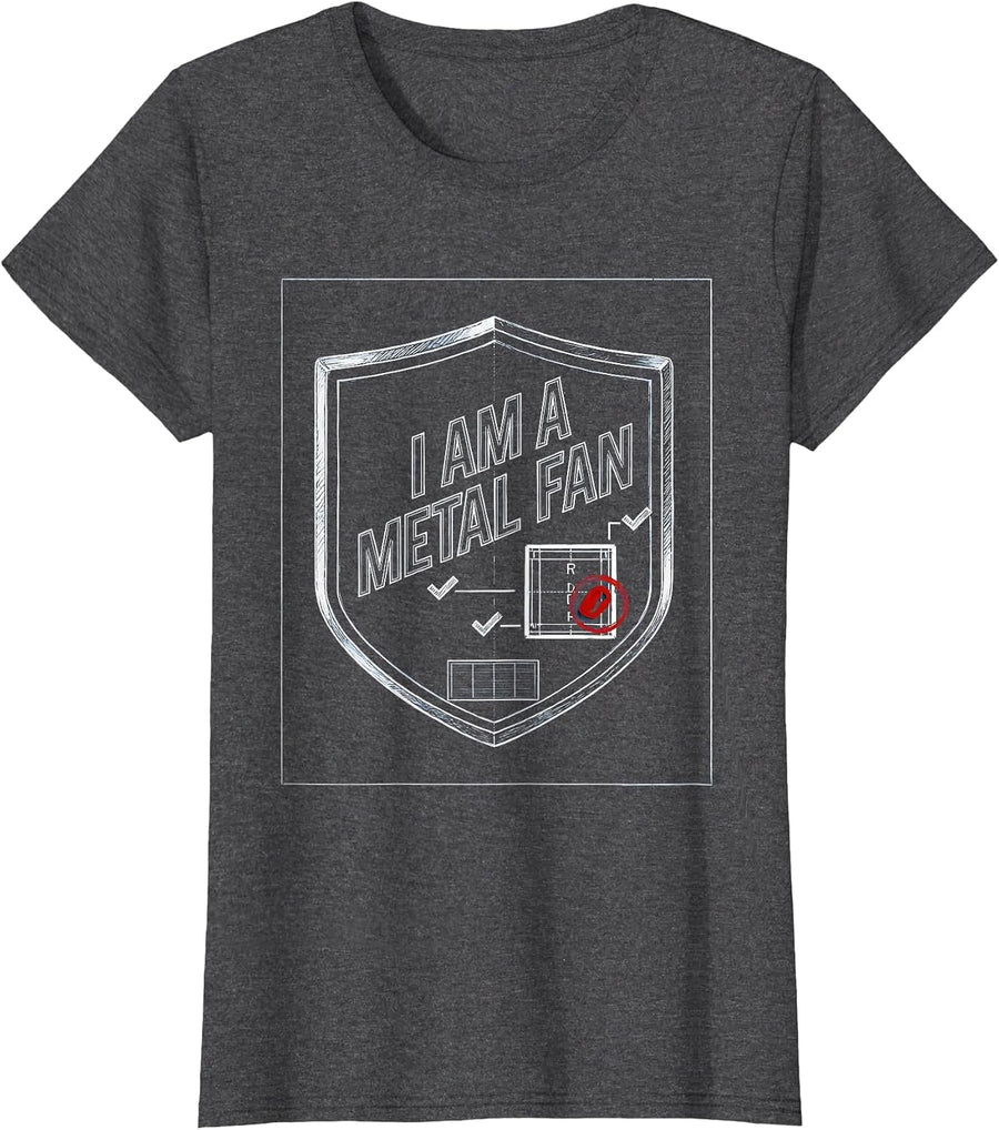 Women's I Am A Metal Fan Funny Chemistry Teacher Science Humor T-Shirt - Dark Heather Grey