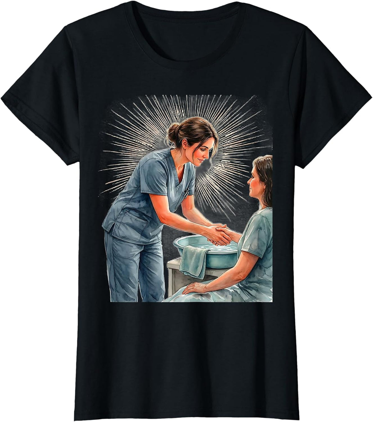 Patient Care Technician Watercolor Appreciation Week Gift T-Shirt - Black