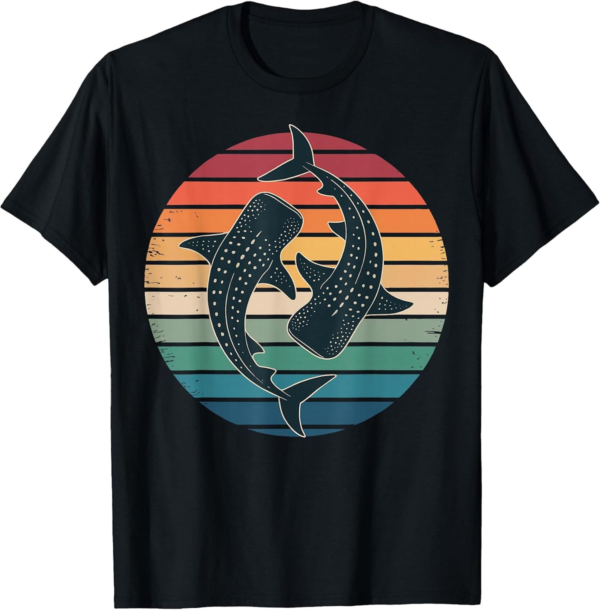 Whale Shark Retro T-Shirt - Black
