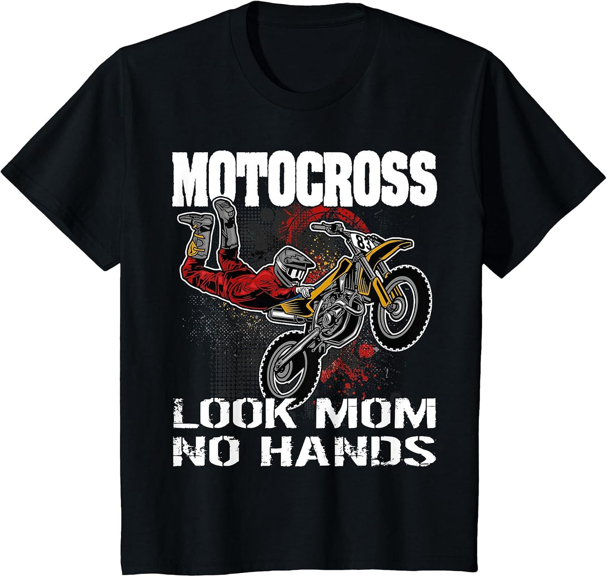 Dirtbike Motocross Look mom no Hands MX T-Shirt - Black