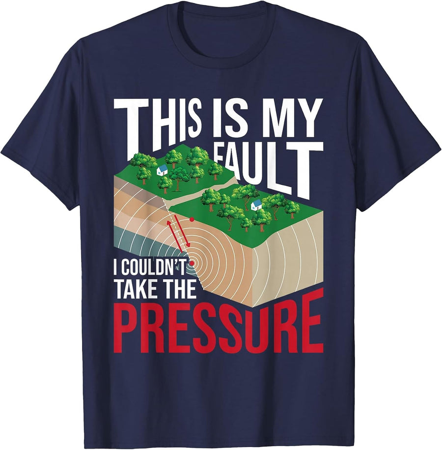 Couldn't Take The Pressure - Geology Earth Science Teacher T-Shirt - Navy Blue