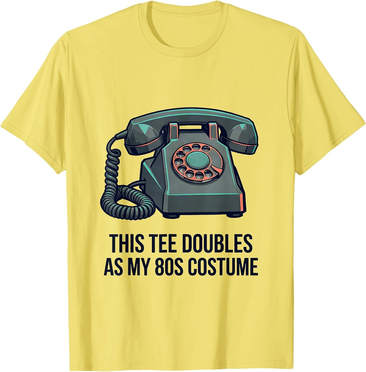 Men's This Tee Doubles As My 80s Costume Funny Retro Party T-Shirt - Lemon Yellow