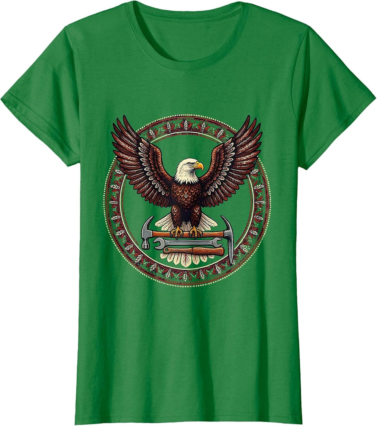 Women's Eagle Worker Tools Equal Rights Labor Day T-Shirt - Kelly Green
