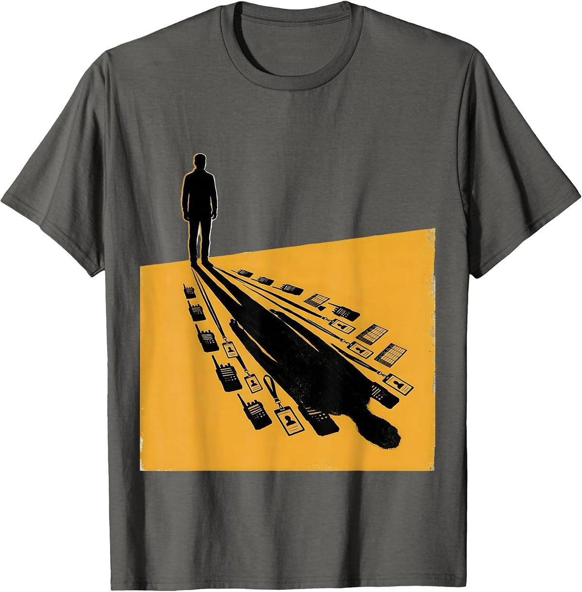 Men's Para Duty Shadows Funny Paraprofessional Support Staff T-Shirt - Asphalt Grey