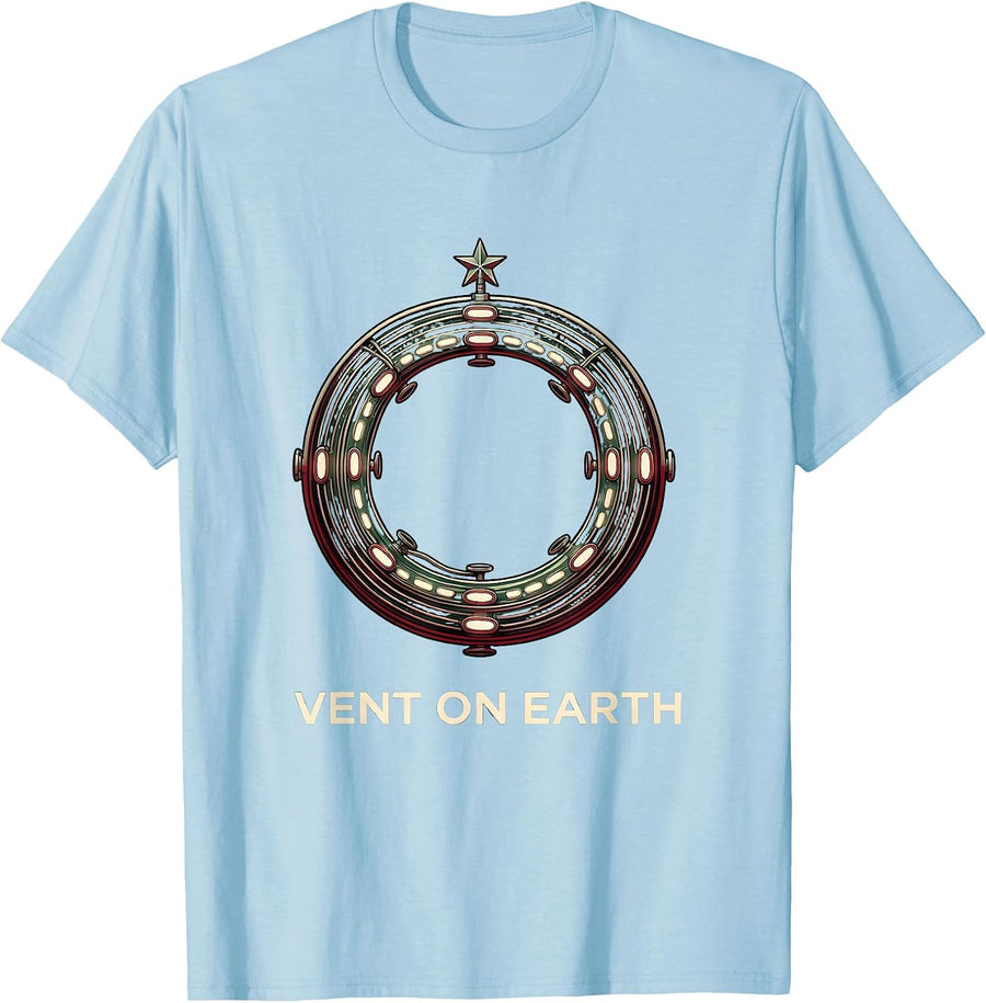 Men's Vent On Earth Funny Respiratory Therapist Christmas T-Shirt - Baby Blue