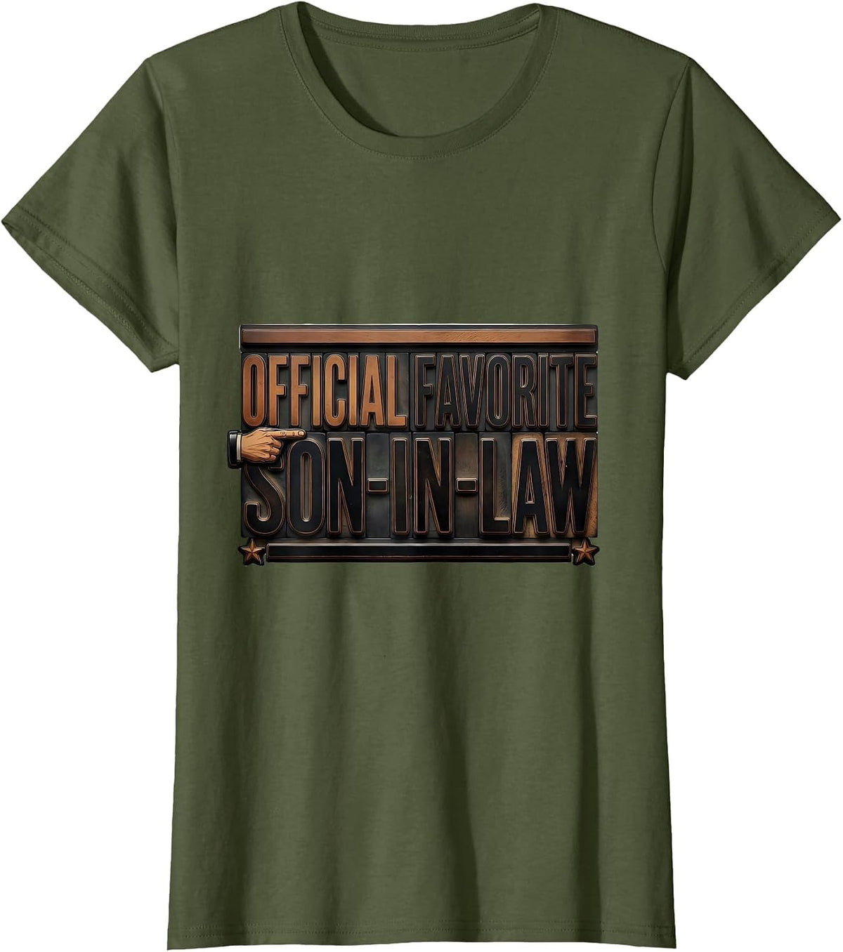 Women's Official Favorite Son-In-Law Funny In-Law Family Humor T-Shirt - Olive Green