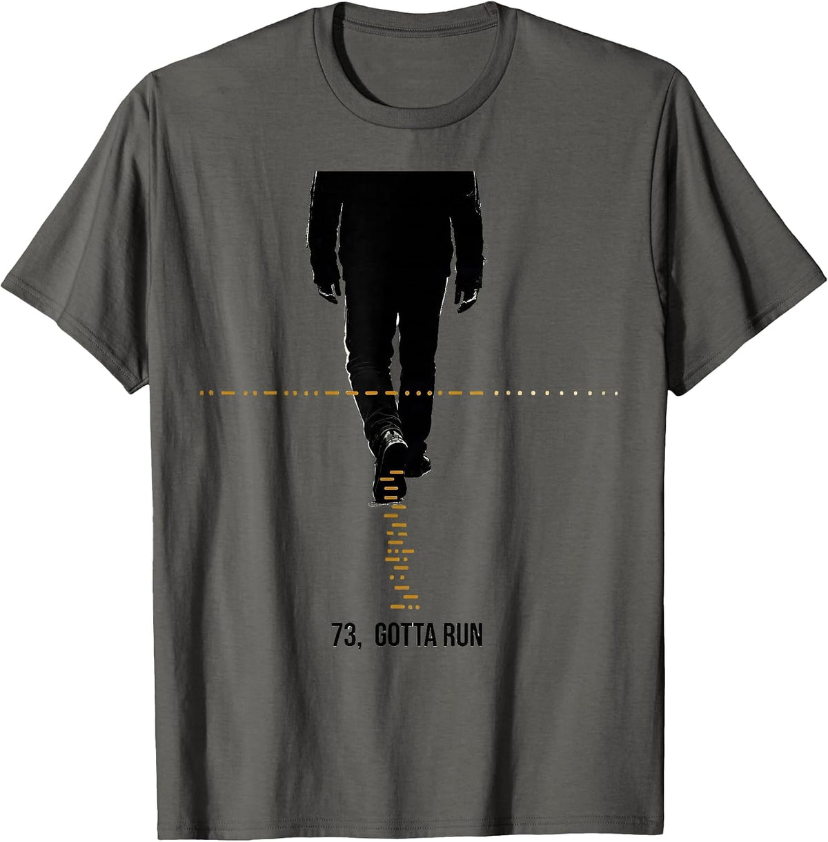 73 Gotta Run Funny Ham Radio Operator Hobbyist Humor T-Shirt - Asphalt Grey