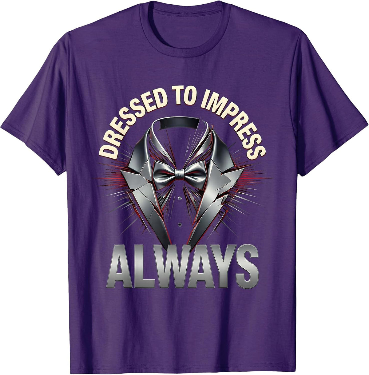 Men's Dressed to Impress Always Tuxedo Design T-Shirt - Purple