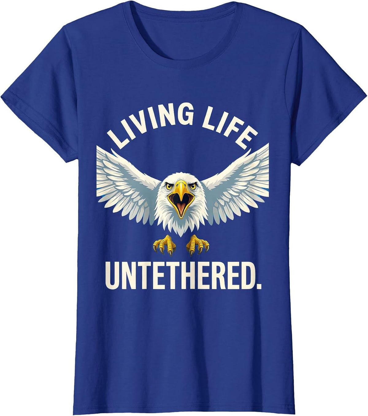 Women's Living Life Untethered Freedom Graphic Design T-Shirt - Royal Blue