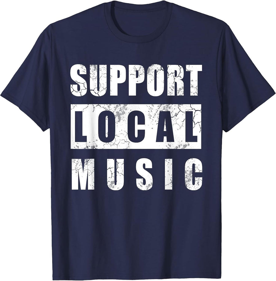 Support Local Music T-Shirt - Navy Blue
