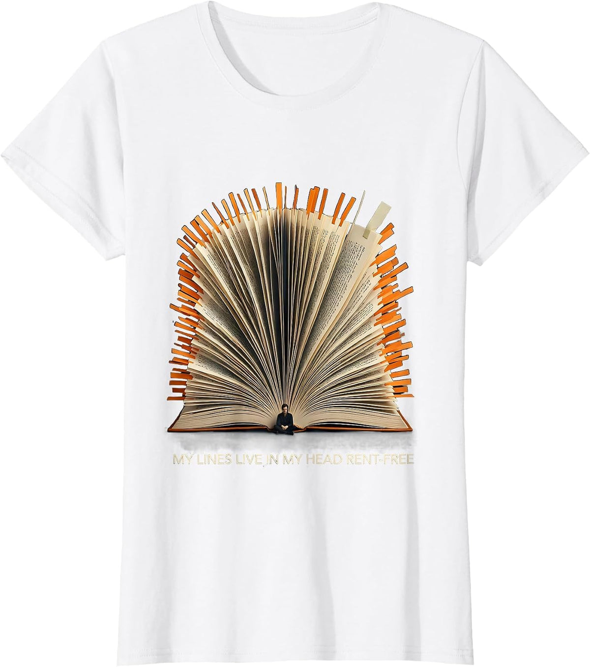 My Lines Live In My Head Rent-Free Funny Theatre Kid Musical T-Shirt - White