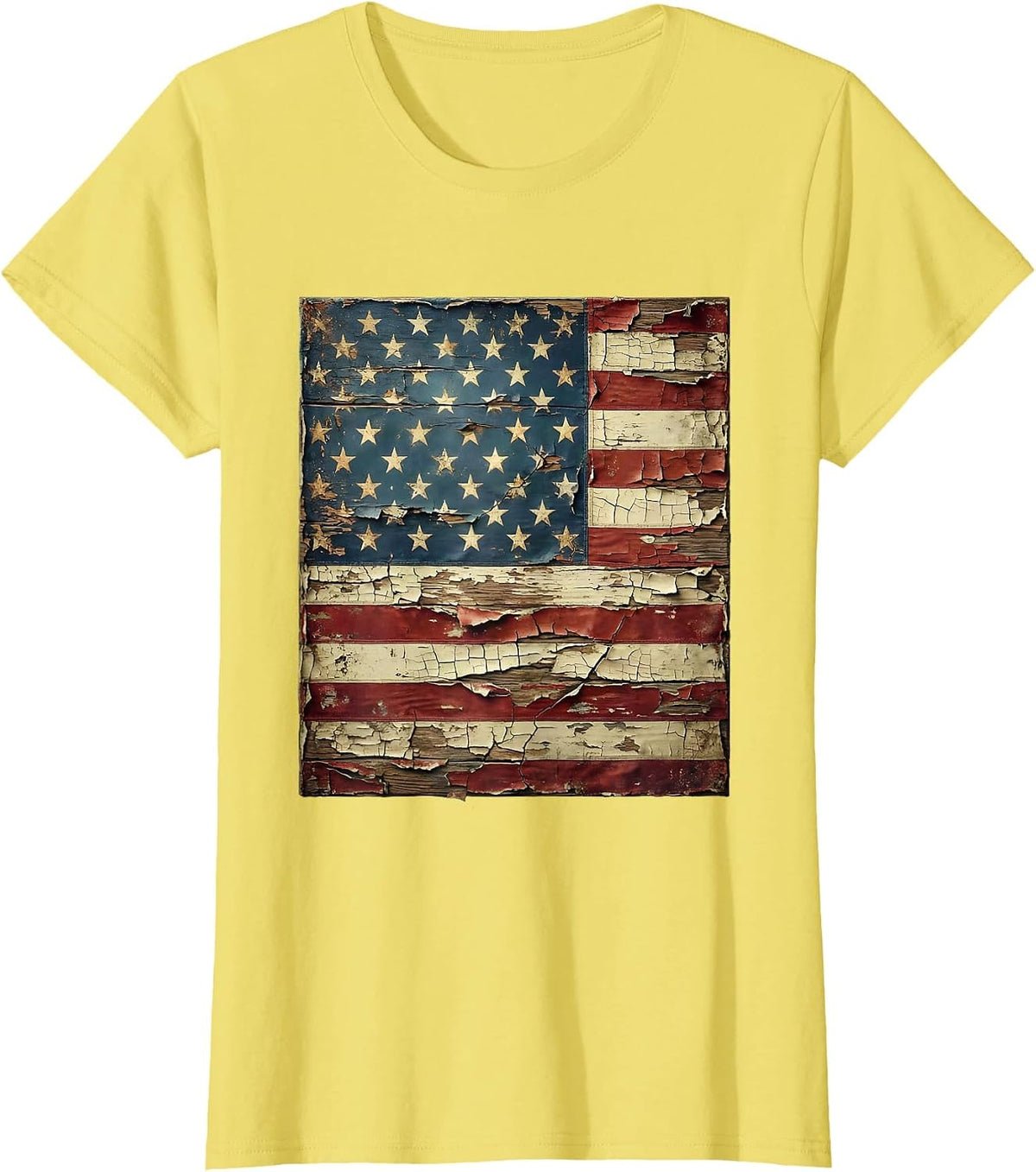 Iron Worker Cityscape Patriotic Graphic T-Shirt - Lemon Yellow