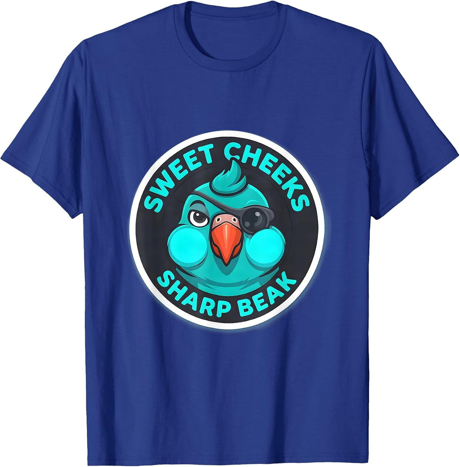 Sweet Cheeks Sharp Beak Funny Parakeet Mascot Bird Lover T-Shirt - Royal Blue