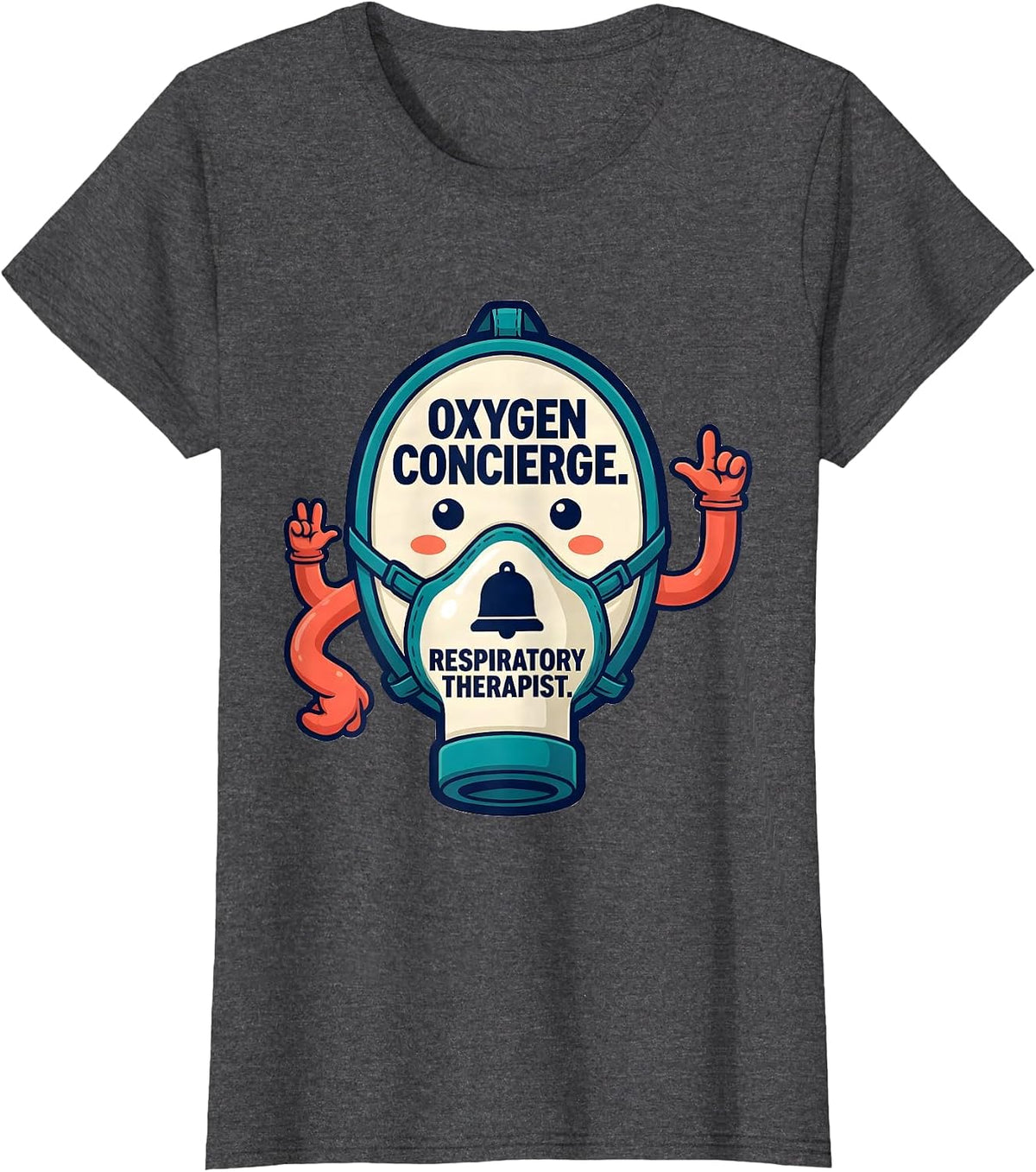 Women's Oxygen Concierge. Respiratory Therapist. RT Humor T-Shirt - Dark Heather Grey