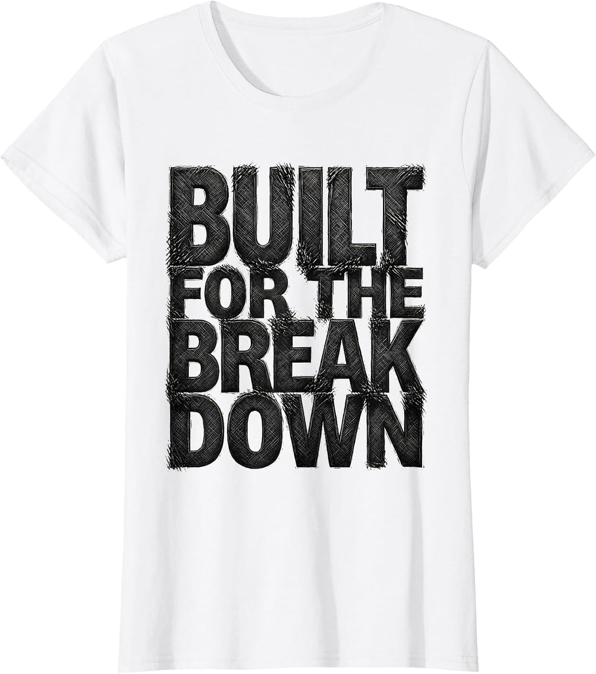 Women's Built for the Breakdown Rugby Graphic Design T-Shirt - White