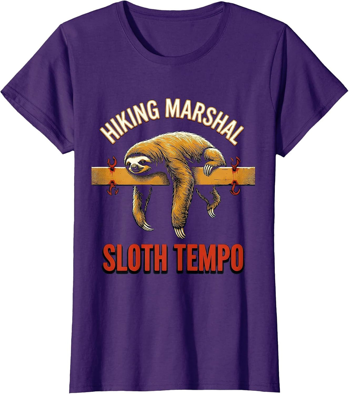 Women's Hiking Marshal Sloth Tempo Funny Sloth Lover Lazy Humor Gift T-Shirt - Purple
