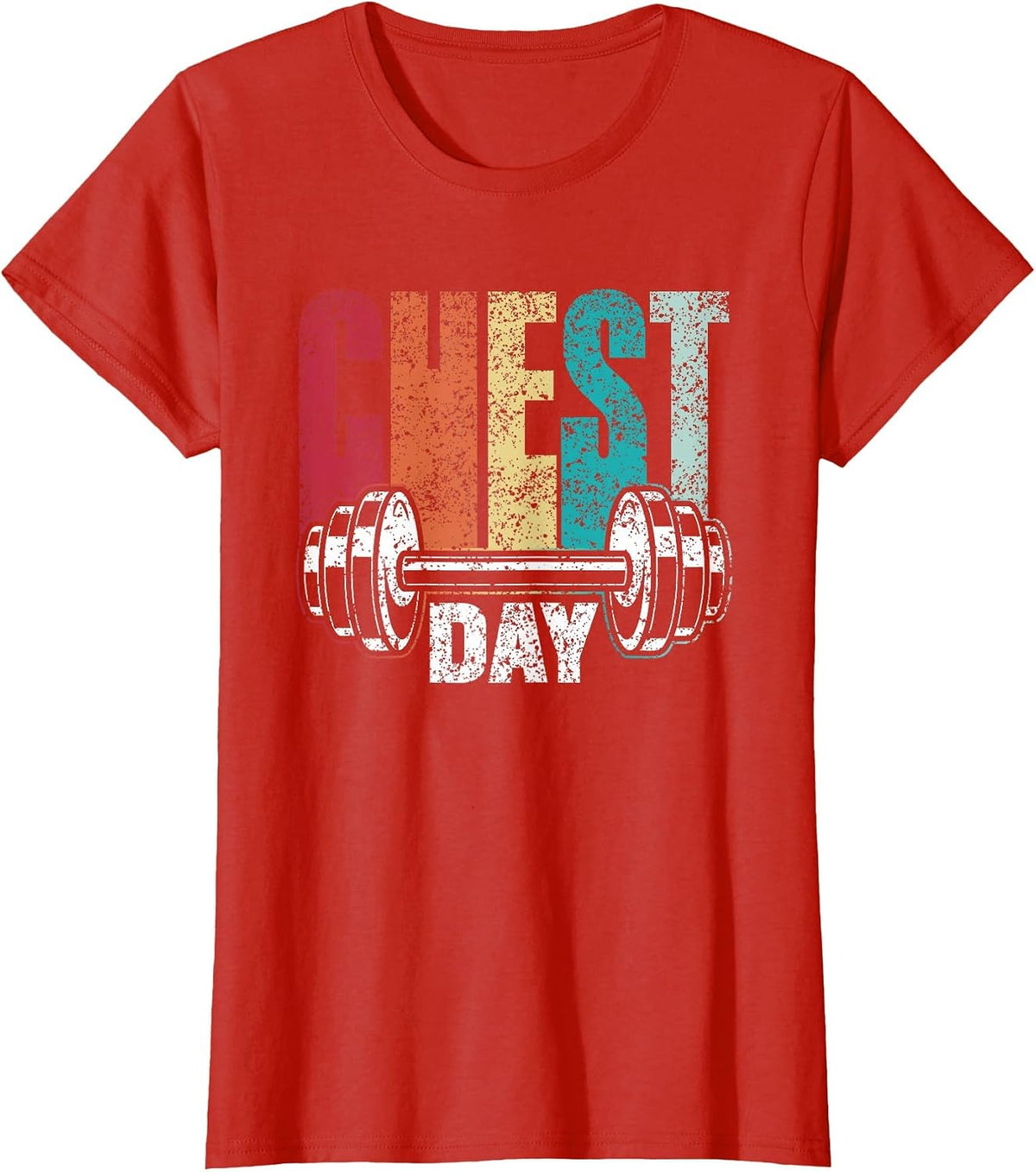 Chest Day Workout Weightlifting Gym Bodybuilding Chest Day T-Shirt - Red