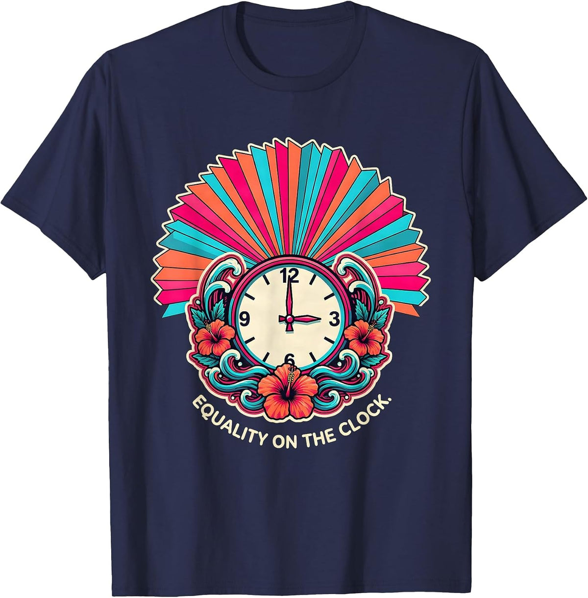 Equality on the Clock Labor Day Design T-Shirt - Navy Blue