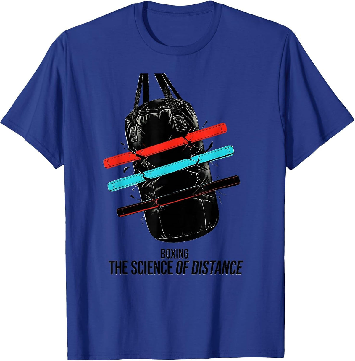 Men's Boxing The Science Of Distance Retro Fighter Gym Pride T-Shirt - Royal Blue