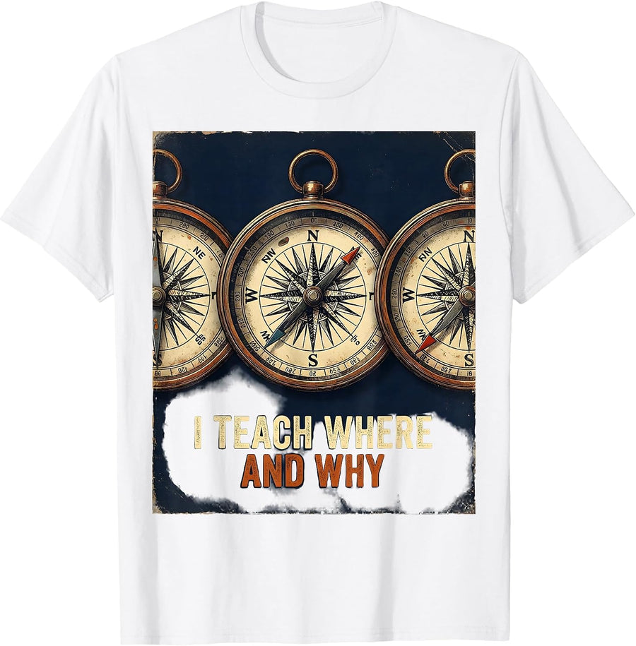 Men's I Teach Where And Why Vintage History Teacher Back To School T-Shirt - White