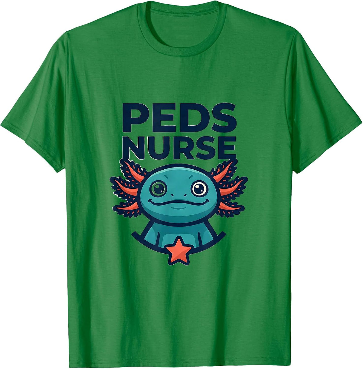 Men's Peds Nurse Cute Axolotl Pediatric Nurse Practitioner T-Shirt - Kelly Green