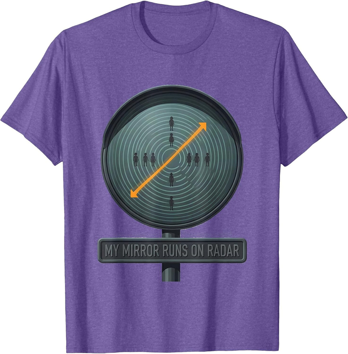 Men's My Mirror Runs On Radar Funny School Bus Driver Occupational T-Shirt - Purple Heather