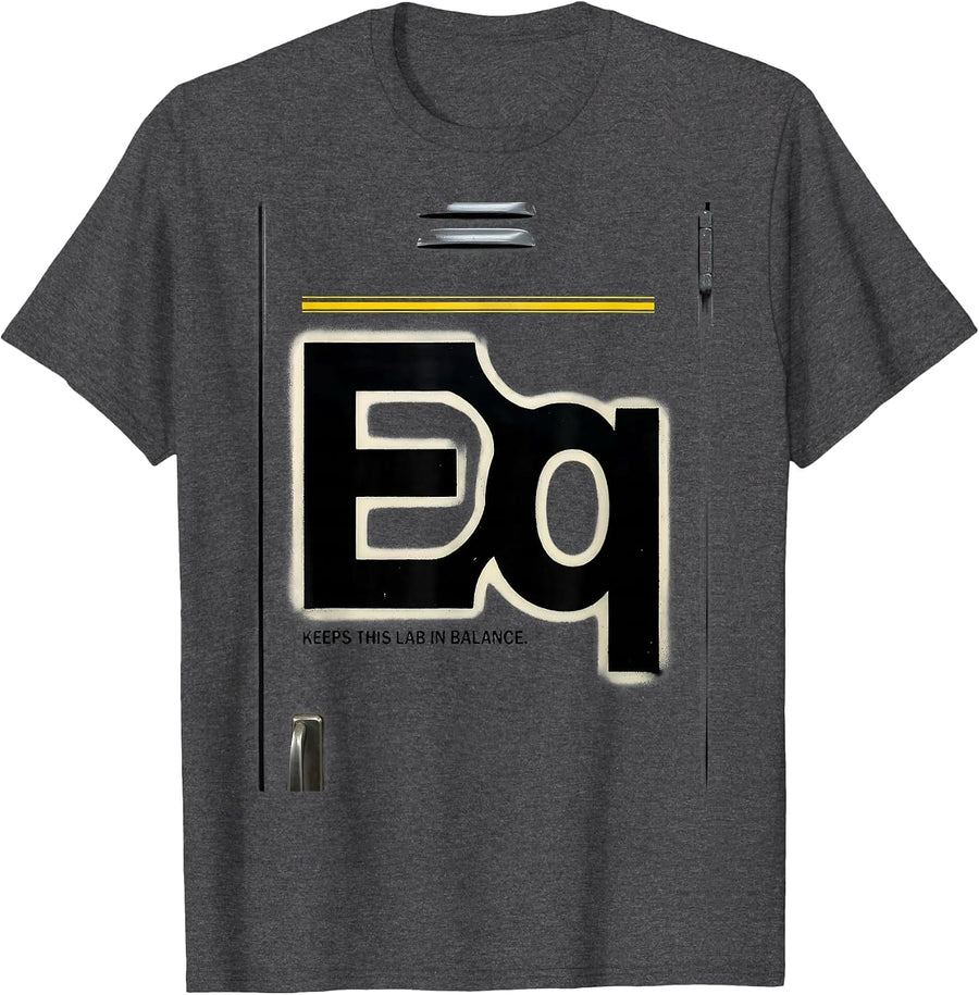 Men's Eq Keeps This Lab In Balance Funny Chemistry Teacher Science T-Shirt - Dark Heather Grey