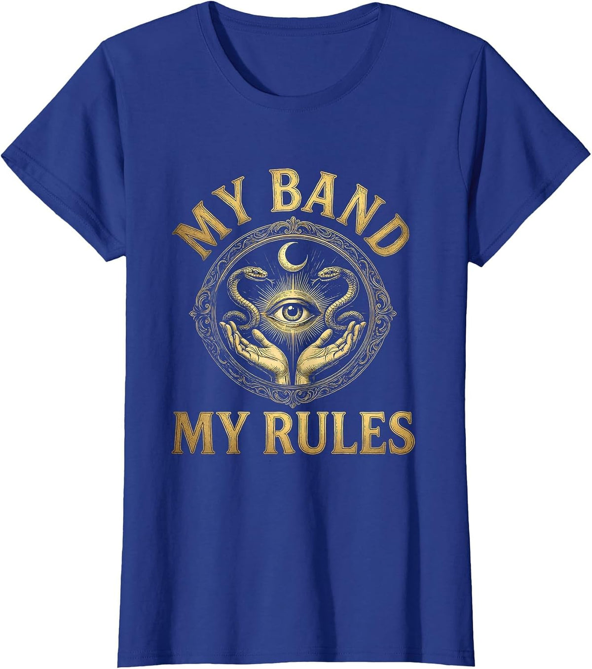 Women's My Band My Rules Bold Music Graphic Design T-Shirt - Royal Blue