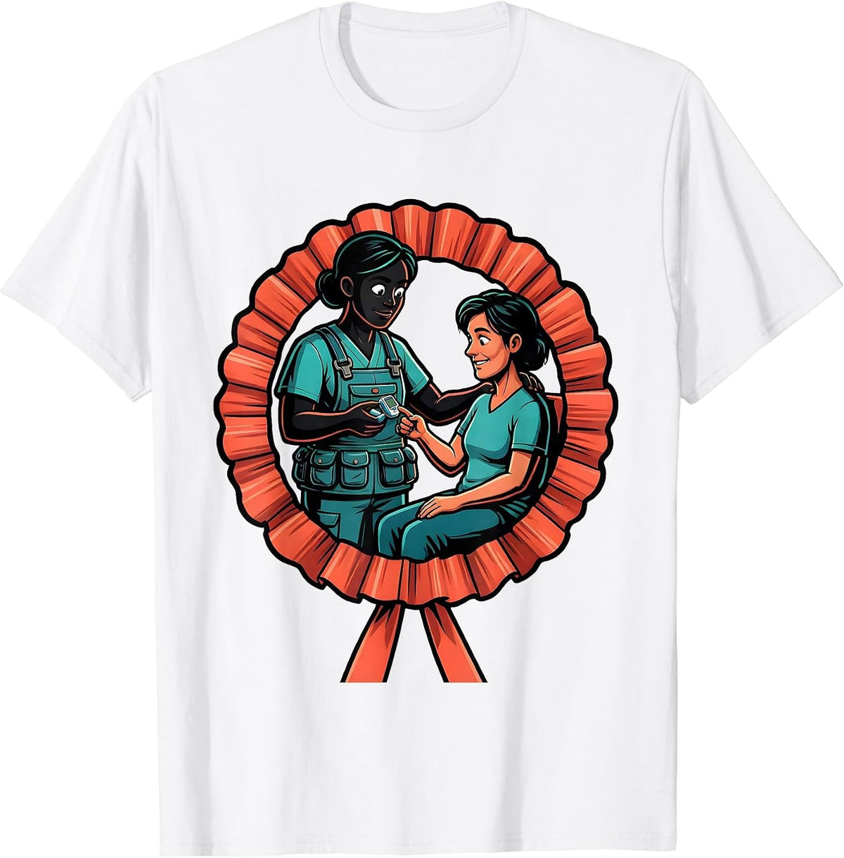 Men's Patient Care Technician Appreciation Cartoon Gift T-Shirt - White