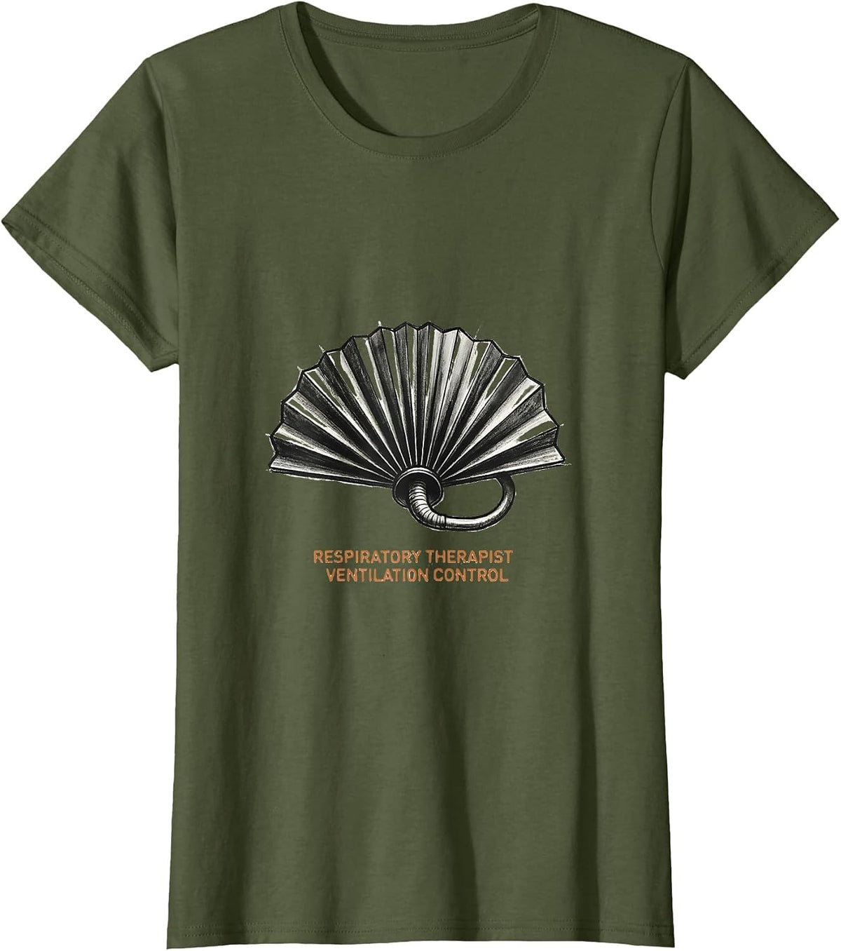 Women's Respiratory Therapist Ventilation Control Minimalist T-Shirt - Olive Green